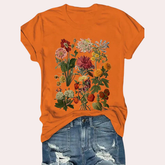 Lässiges Damen-T-Shirt mit Blumendruck