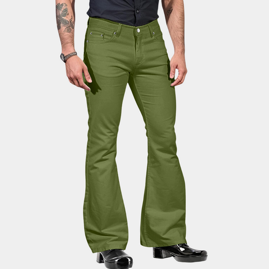 Grüner Schlaghosen Jeans für Herren